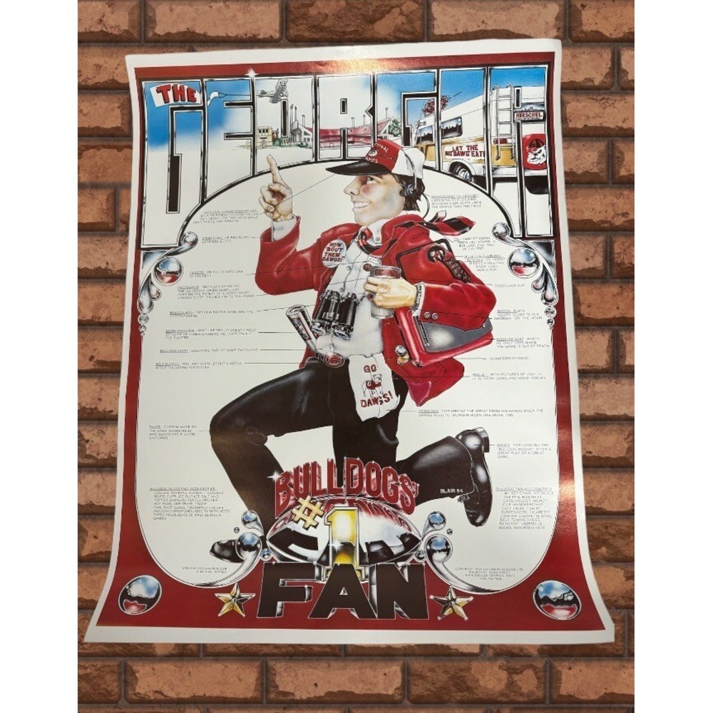 UGA Print 1984 #1‎ Fan Georgia Bulldogs 24x18 National Champions 1980 2021 2022